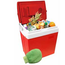Cool box 30L RED 230/12V  hőmérsékletkijelzővel