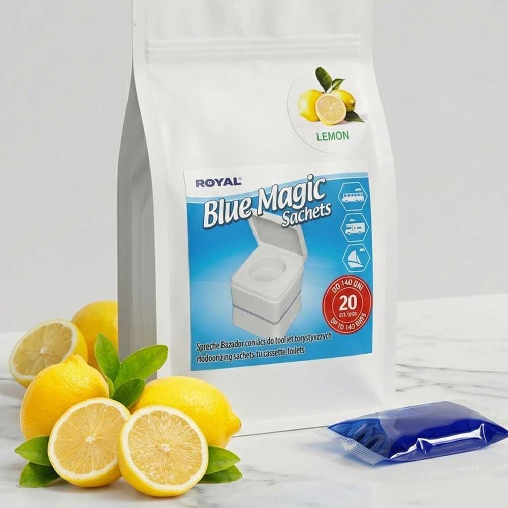 Royal Blue Magic Sachets Lemon – Citromos illatú tasakos wc lebontószer