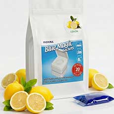 Royal Blue Magic Sachets Lemon – Citromos illatú tasakos wc lebontószer